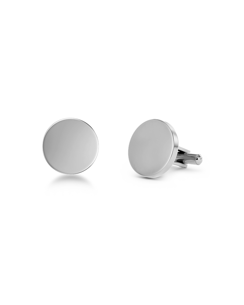 Cufflink Round Manchetknapper Sølv
