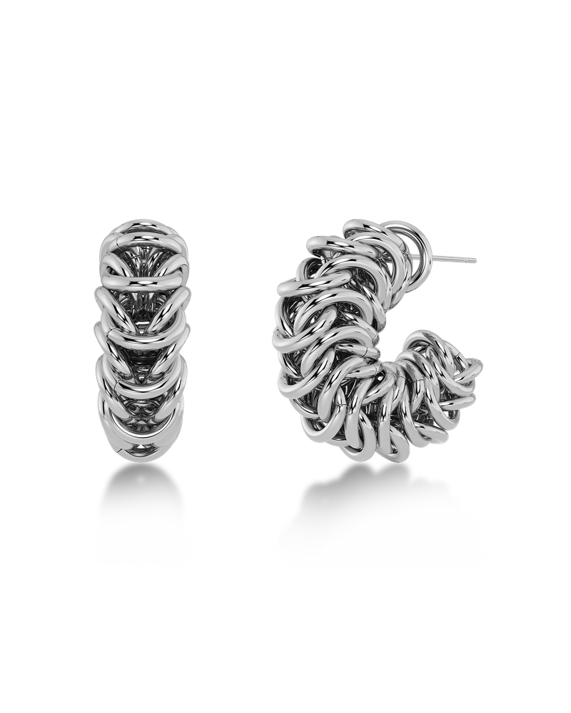 Palazzo Chain Hoops Hoops Zilver