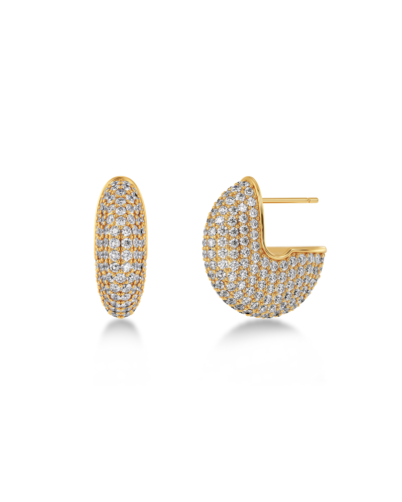Bisque Pavé Hoops Hoops Guld