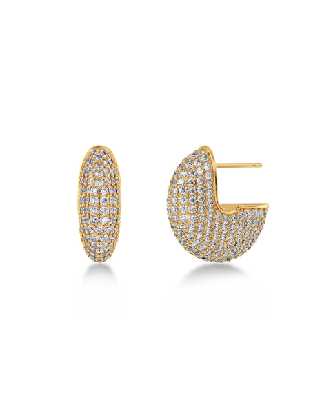 Bisque Pavé Hoops Gold earrings Kulta