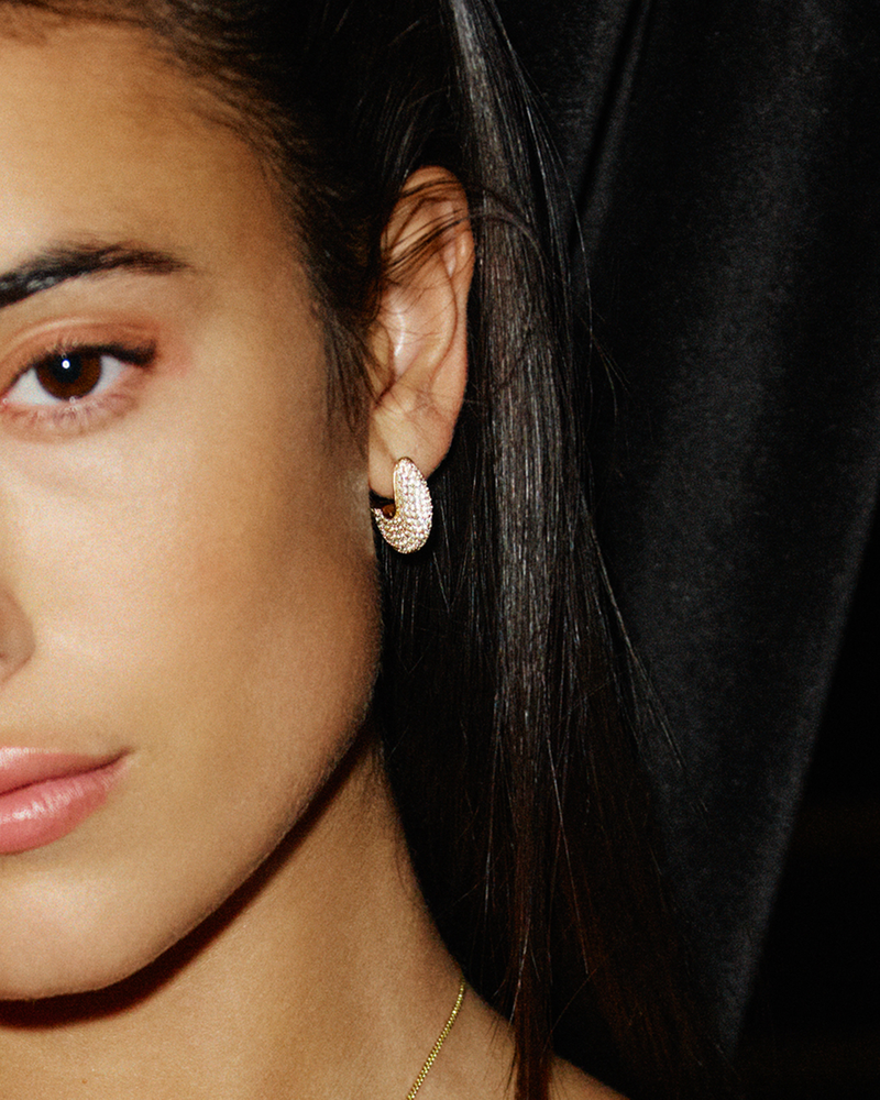 Bisque Pavé Hoops Hoops Guld