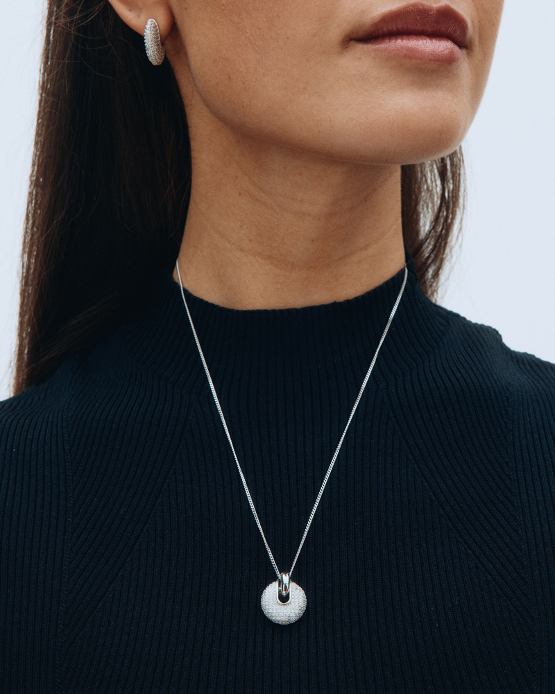 Bisque Pavé Necklace Silver necklaces Silver