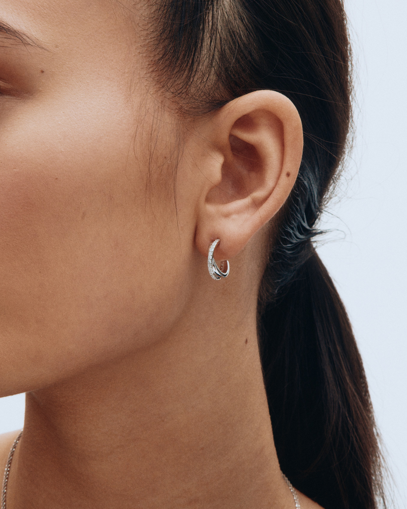 Twin Hoops Hoops Silver