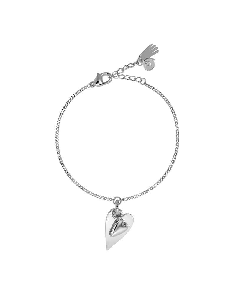 Heart to Heart Bracelet Hopeiset rannekorut Hopea
