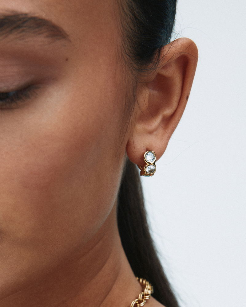 Ocean Gem Hoops Hoops Gold