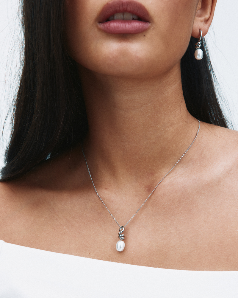 Swivel Necklace Pearl S Silberhalsketten Silber