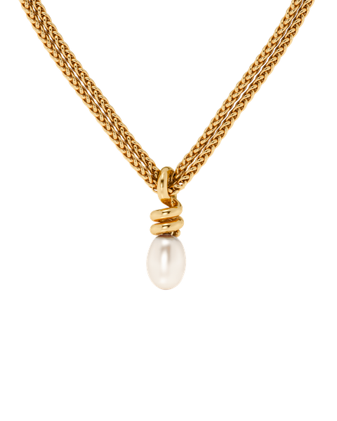 Swivel Necklace Pearl L Bride Gold