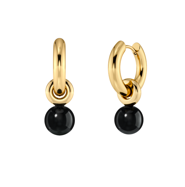 Aura Hoops S Gold earrings Guld/Svart