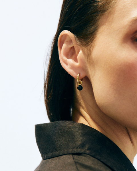 Aura Hoops S Gold earrings Guld/Svart
