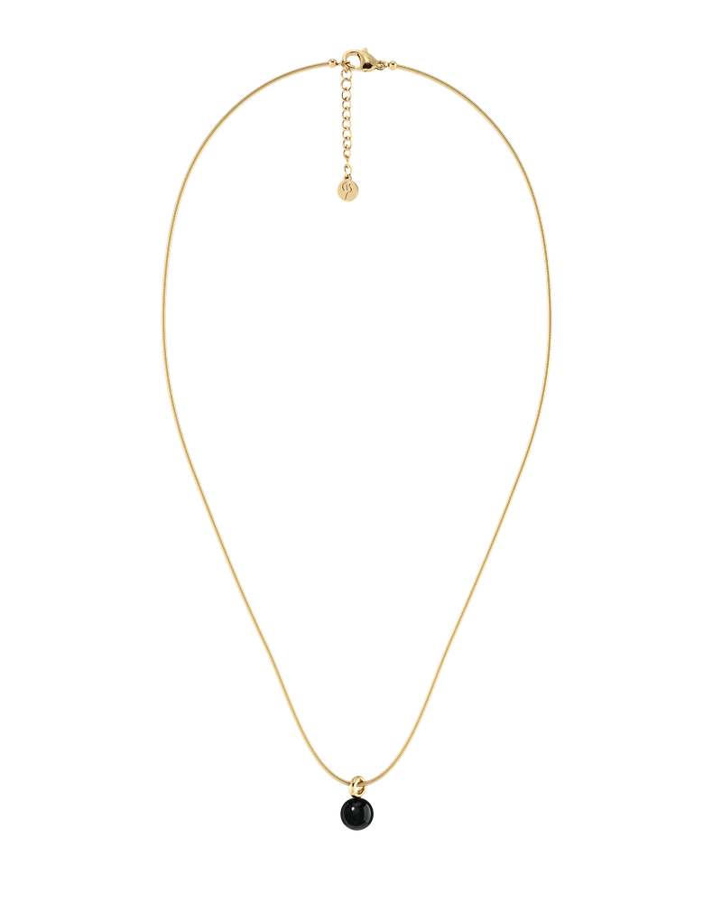 Aura Necklace S Guldhalskæder Guld/Sort 
