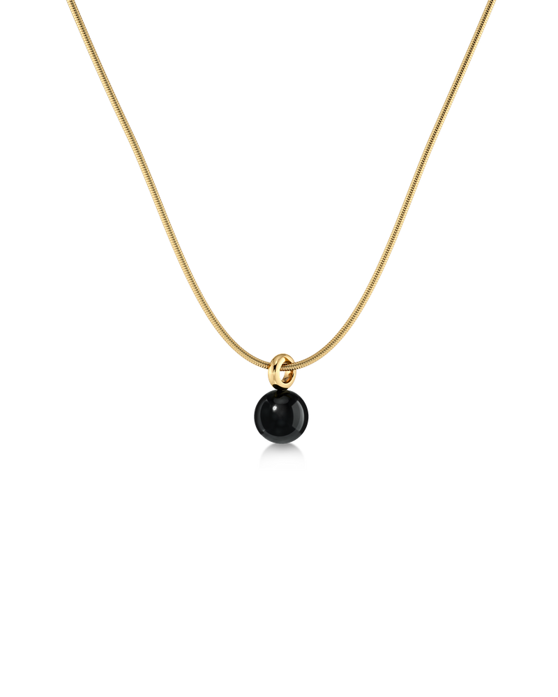 Aura Necklace S Guldhalskæder Guld/Sort 