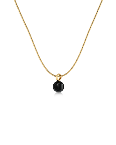 Aura Necklace S Gold necklaces Guld/Svart