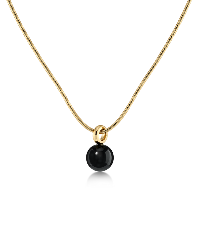 Aura Necklace L Goldhalsketten Gold/Schwarz