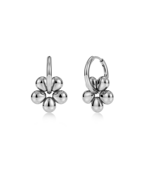 Daisy Hoops Jewellery Silver