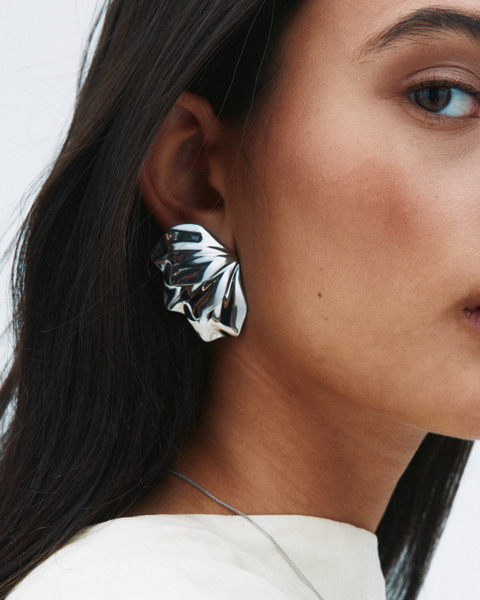 Petal Studs L Jewellery Silver