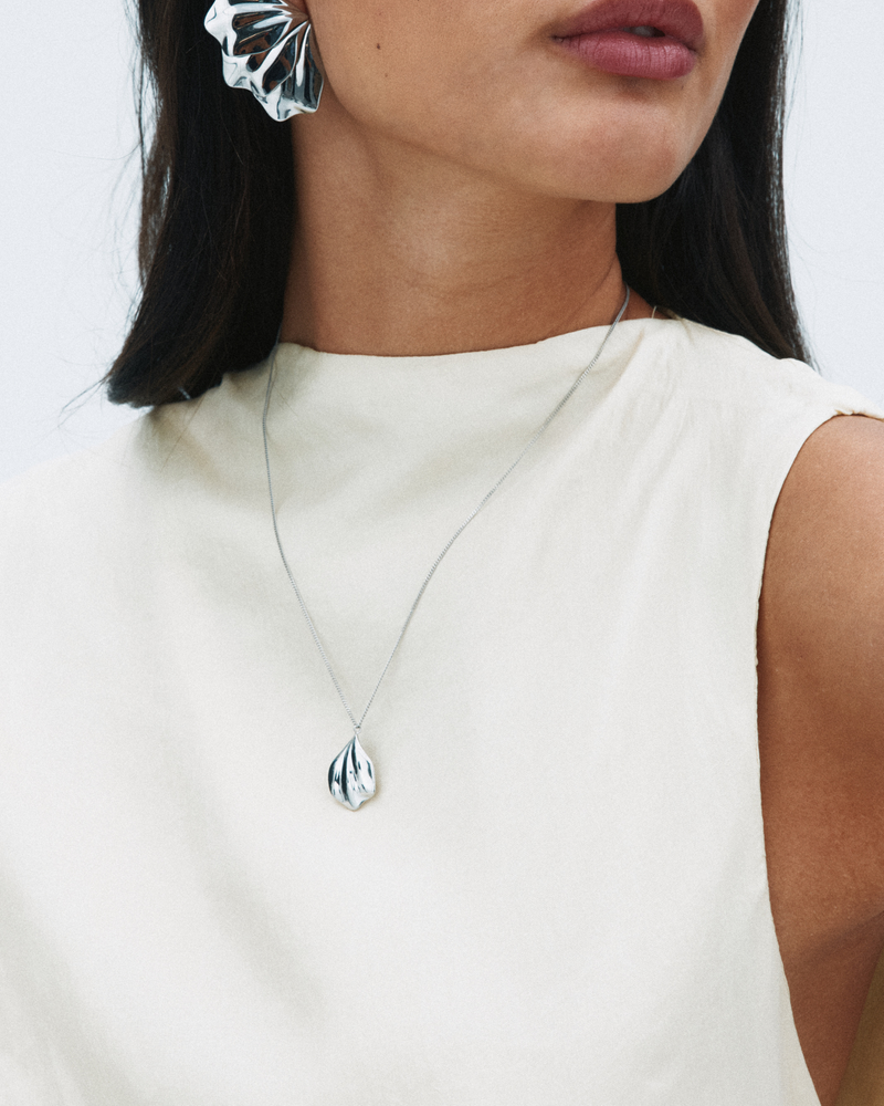 Petal Necklace S Silverhalsband Silver