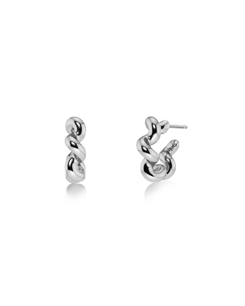 Spiral Hoops S Jewellery Silver
