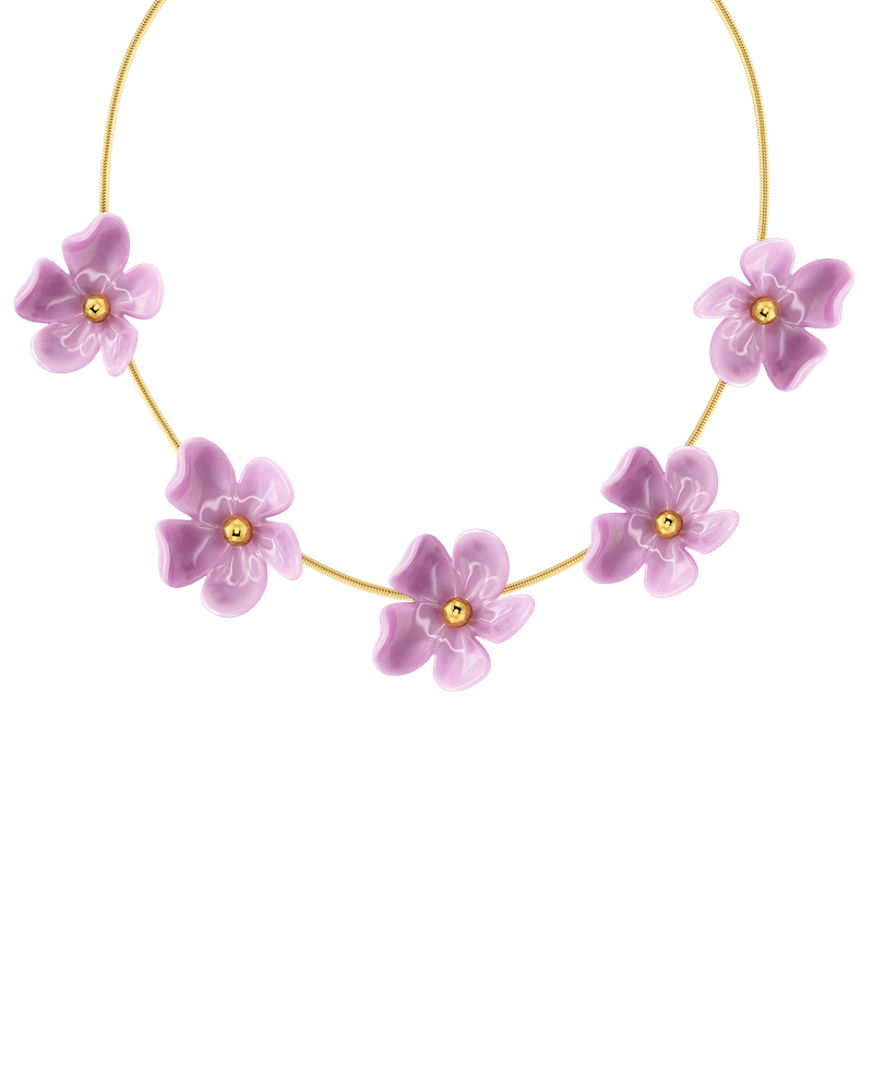 Wildflower Necklace Kultakaulakorut Kulta/Roosa