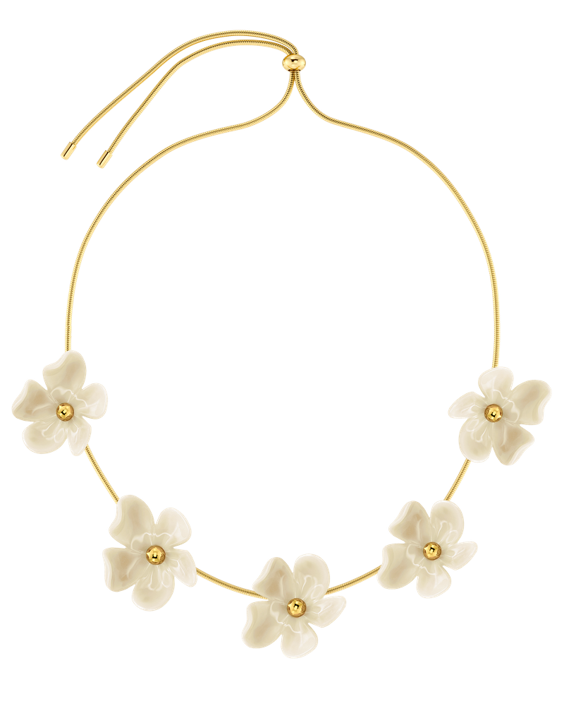 Wildflower Necklace Gold necklaces Gold/White