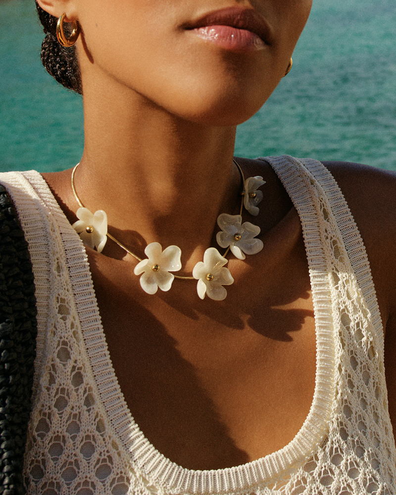 Wildflower Necklace Gold necklaces Gold/White