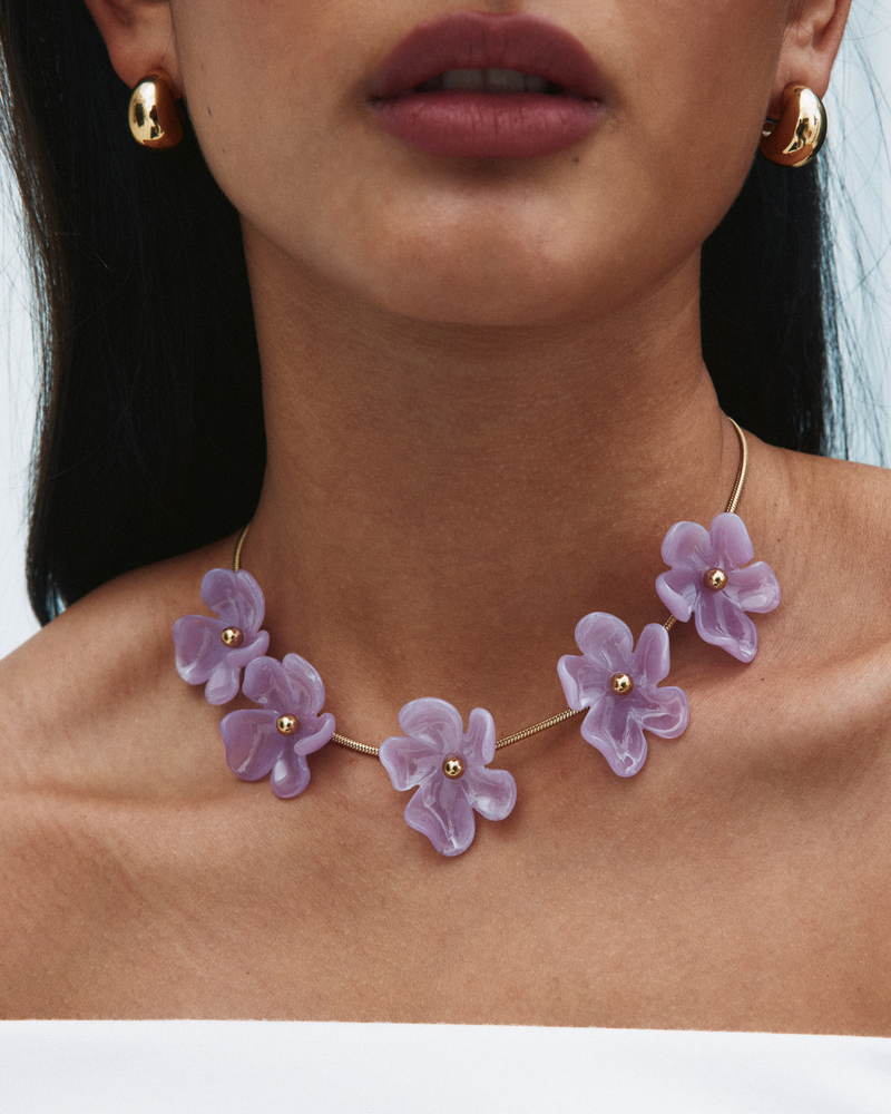 Wildflower Necklace Kultakaulakorut Kulta/Roosa