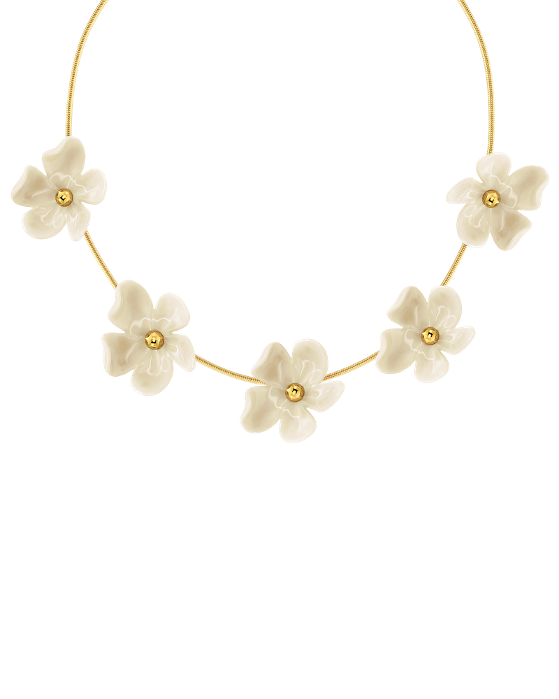 Wildflower Necklace Gold necklaces Gold/White
