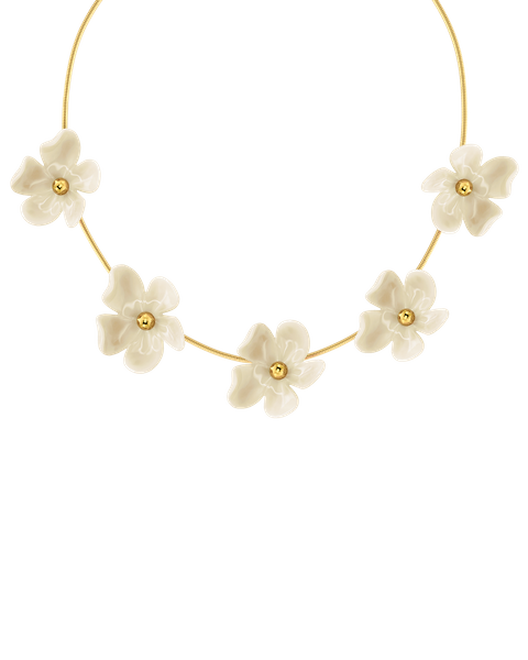 Wildflower Necklace Gold necklaces Guld/vit
