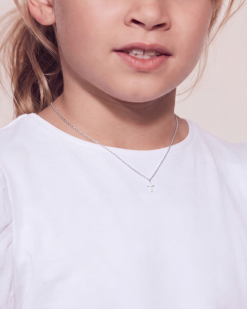 Cross Necklace Kids Zilveren halskettingen Zilver
