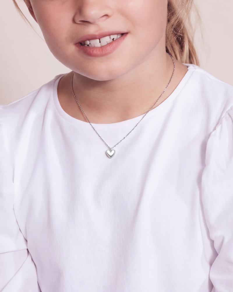 Heart Necklace Kids Hopeiset kaulakorut Hopea