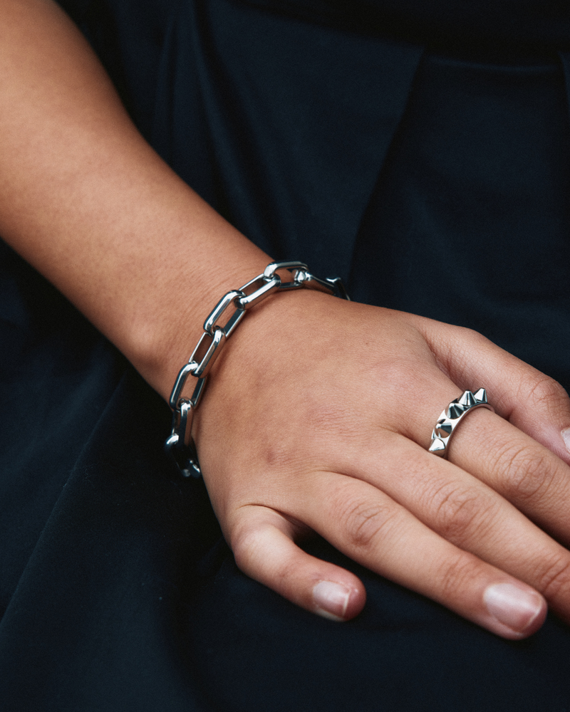 Box Chain Maxi Bracelet Hopeiset rannekorut Hopea