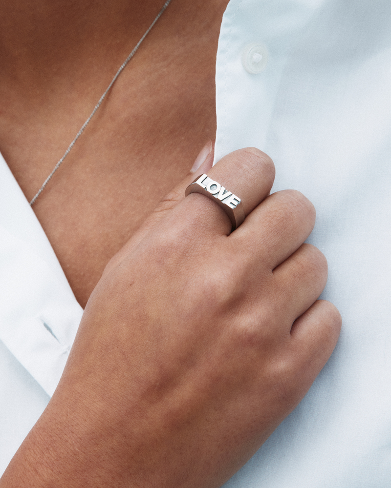 Love Signet Ring Ringe i sølv Sølv