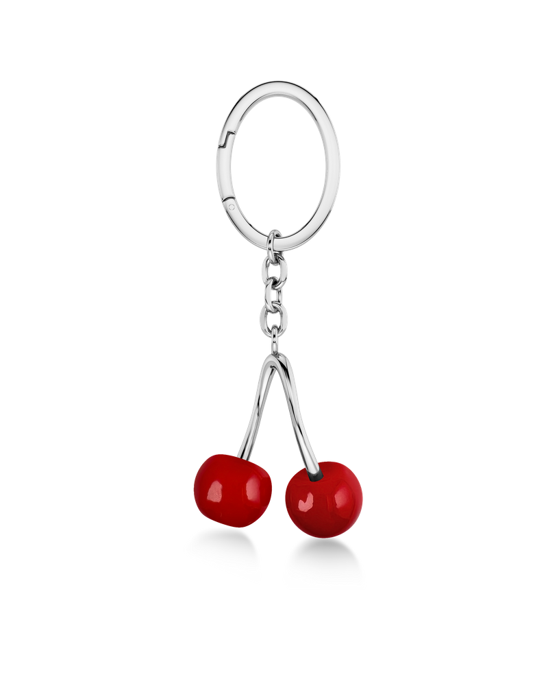 Cherry Bag Charm Taskepynt Sølv