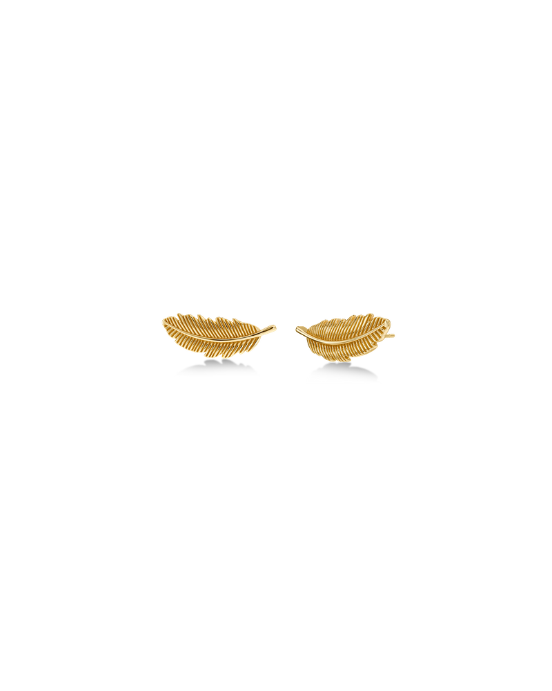 Feather Studs Stiftörhängen Guld