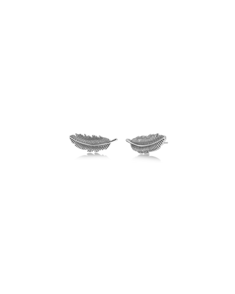 Feather Studs Jewellery Silver