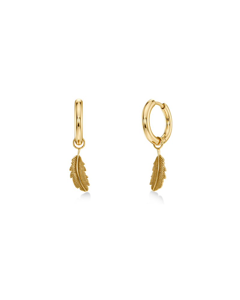 Feather Hoops S Creolen Gold