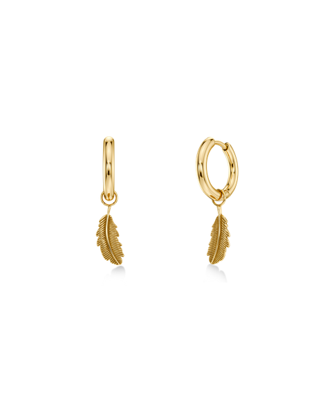 Feather Hoops S Gold earrings Gold