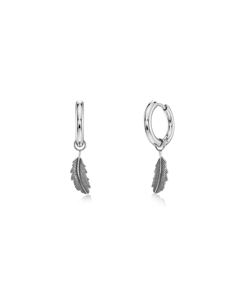 Feather Hoops S Hoops Silver