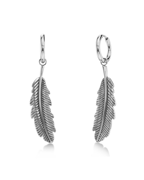 Feather Hoops L Jewellery Hopea