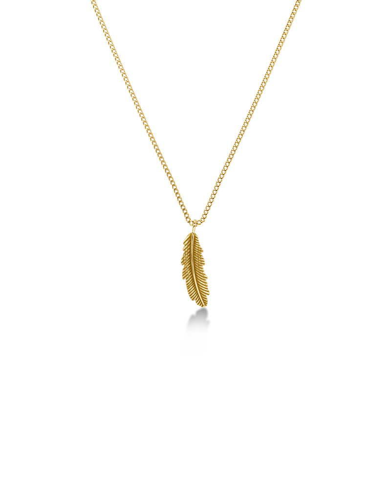 Feather Necklace S Guldhalsband Guld