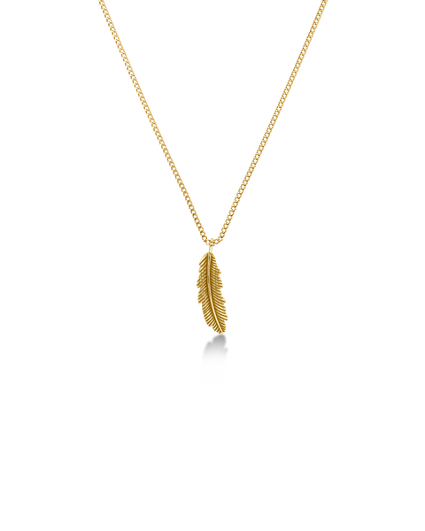 Feather Necklace S Gold necklaces Guld