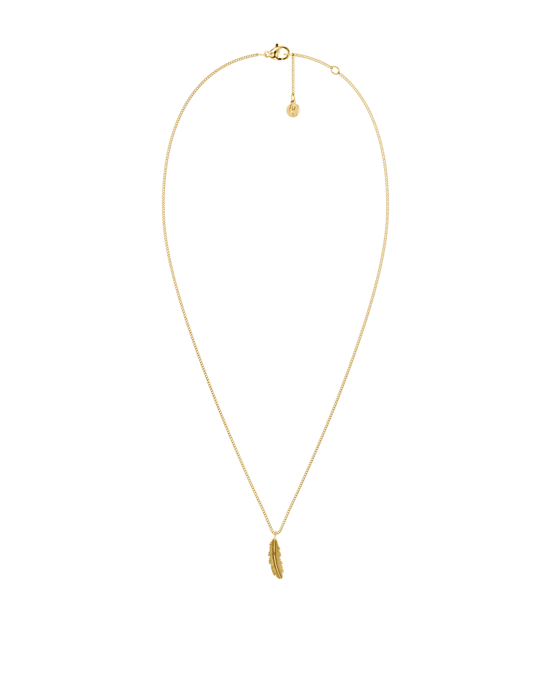 Feather Necklace S Guldhalsband Guld