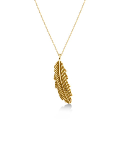 Feather Necklace L Gold necklaces Kulta