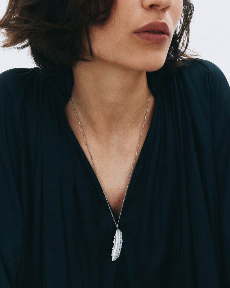 Feather Necklace L Halskæder i sølv Sølv