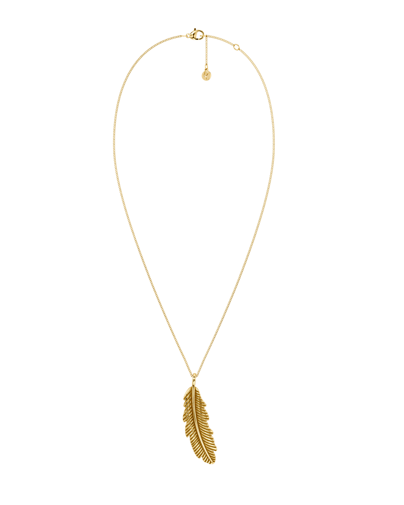 Feather Necklace L Gouden kettingen Goud