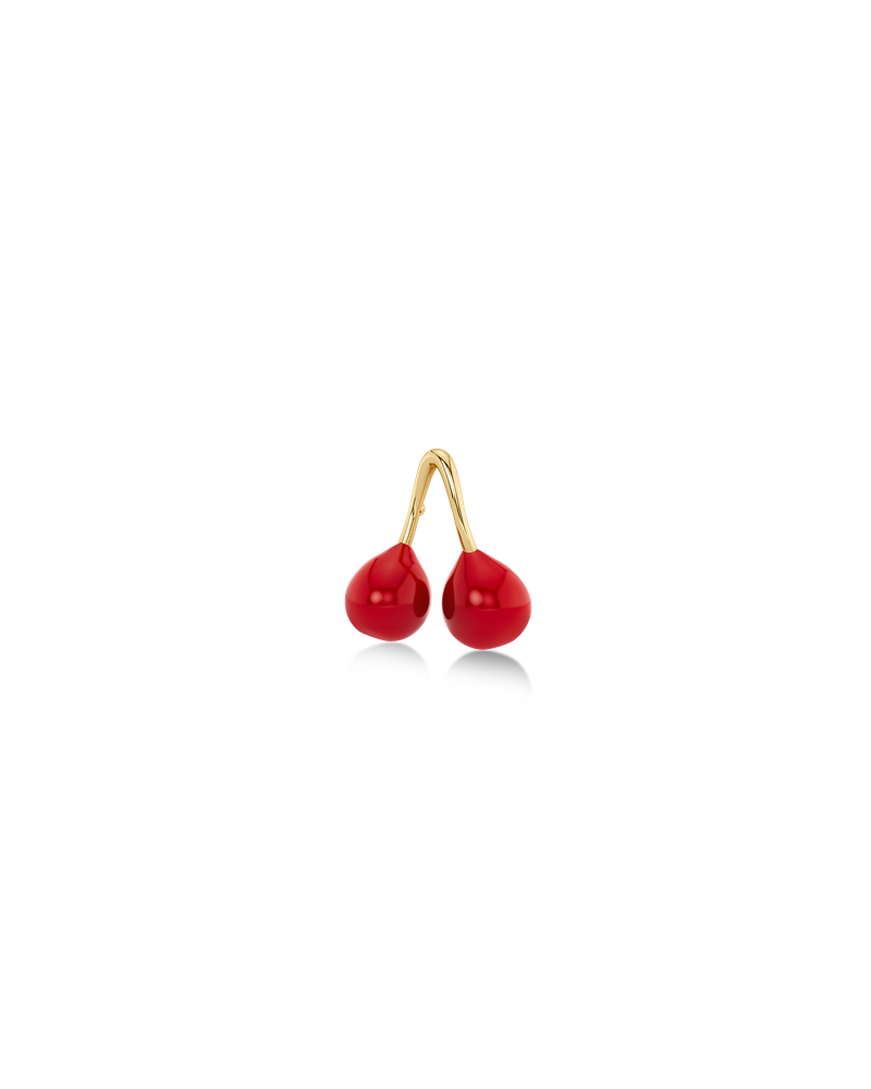 Cherry One Stud Enamel Studs Gold