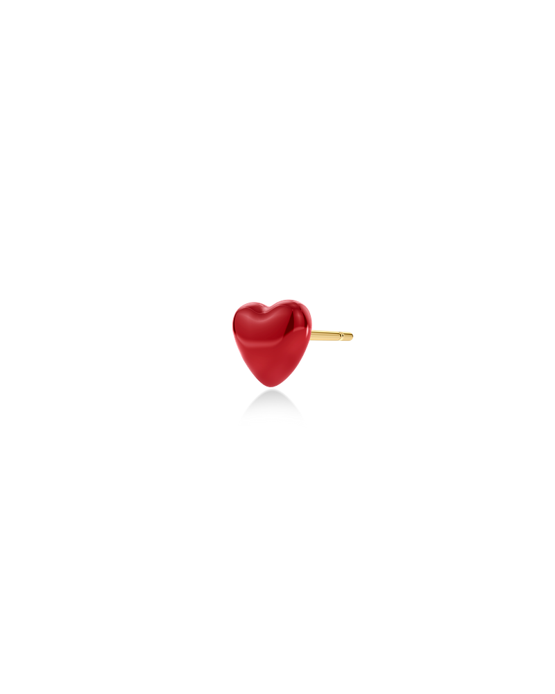 Heart One Stud Enamel Steckerohrringe Gold