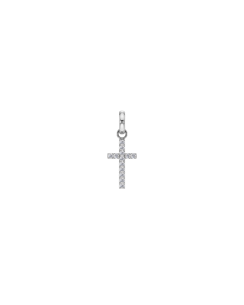 Cross Sparkle Charm Charms i sølv Sølv