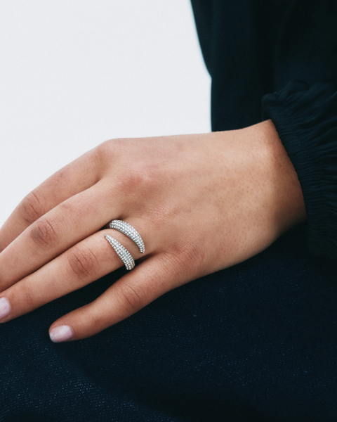 Spire Sparkle Ring For teenager Silver