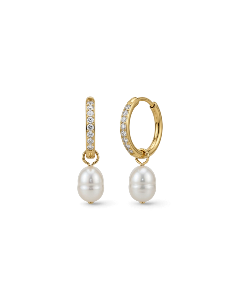 Perla Hoops Sparkle Creolen Gold