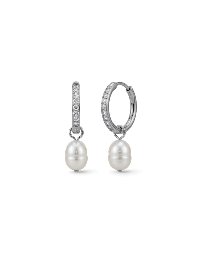Perla Hoops Sparkle Hoops Silver